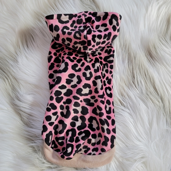 Le Chien Bleu NY Animal Print Hoodie Dog Top - Picture 2 of 6